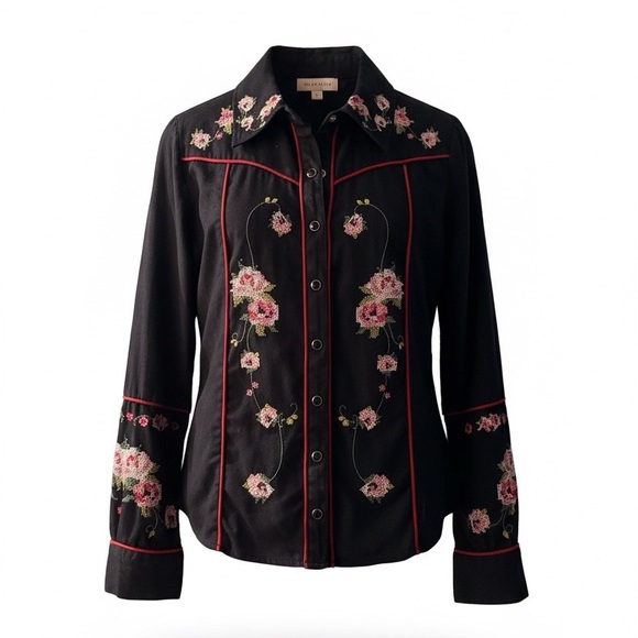 Free People Tops - Free People Maya Cotton Embroidered Western Snap Blouse